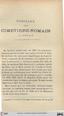Sér. 4: Fouilles d'un cimetière romain à Collo