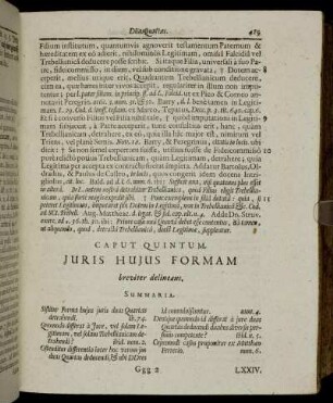 Caput Quintum. Juris Hujus Formam breviter delineans.