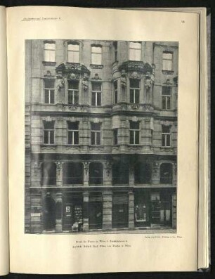 Detail des Hauses in Wien, I. Teinfaltstrasse 4. Architekt: Hofrath Emil Ritter von Förster.