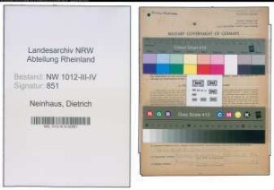 Entnazifizierung Dietrich Neinhaus , geb. 20.08.1892 (Metzger)