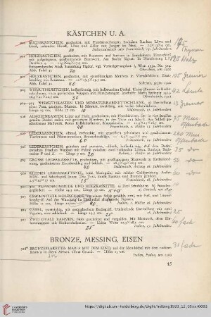 Bronze, Messing, Eisen (Nr. 916-947)