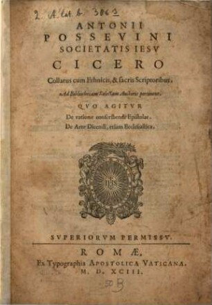 Cicero collatus cum Ethnicis et sacris scriptoribus