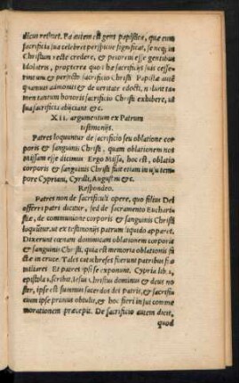 XII. argumentum ex Patrum testimoniis.
