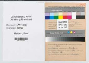 Entnazifizierung Paul Mattern, geb. 26.07.1916 (Zollbeamter)