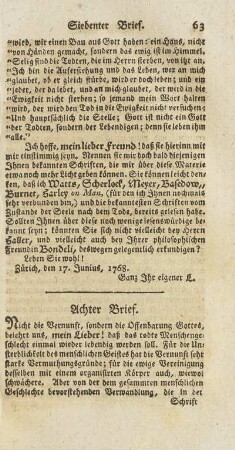 Achter Brief.