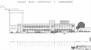 Stuttgart Hbf: Neubau der Basa, Ansicht von Norden Nebengeb.