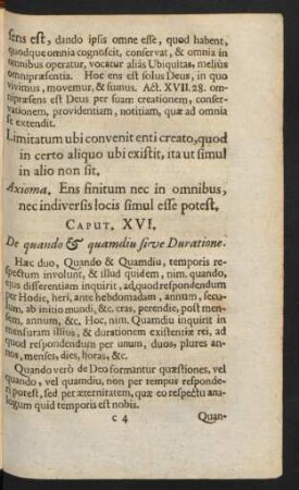 Caput. XVI. De quando & quamdiu sive Duratione.