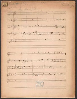 Quintett für 2 Violinen, 2 Violen und Violoncello f-Moll - BSB Mus.ms. 4731