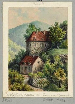 Das Burglehnhaus, "Trommel" genannt, in Wehlen in der Sächsischen Schweiz