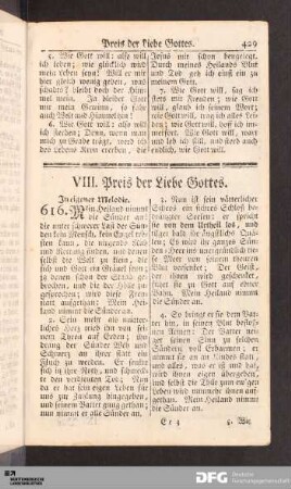 VIII. Preis der Liebe Gottes.