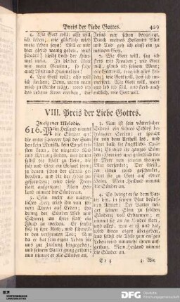 VIII. Preis der Liebe Gottes.