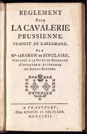 Reglement Pour La Cavalerie Prussienne