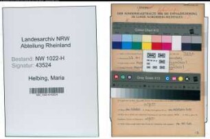 Entnazifizierung Maria Helbing , geb. 07.02.1901 (Kaufmaennische Angestellte)