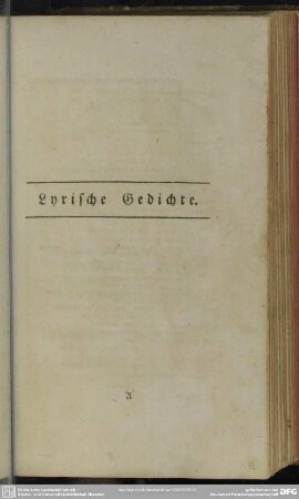 Lyrische Gedichte