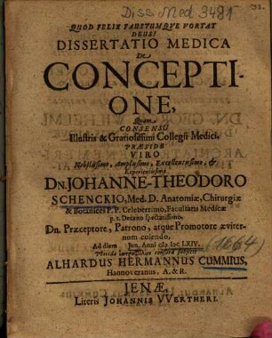 Dissertatio Medica De Conceptione