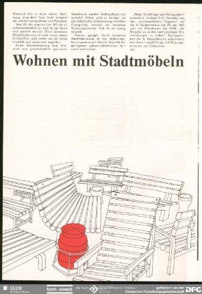 Wohnen mit Stadtmöbeln : Wohnen mit Stadtmöbeln