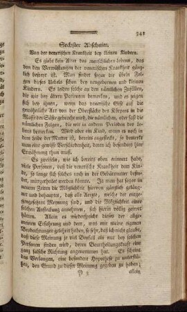 Sechster Abschnitt. Von der venerischen Krankheit bey kleinen Kindern.