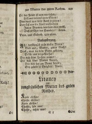 Litaney zur jungfräulichen Mutter des guten Rathes.