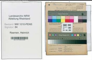 Entnazifizierung Heinrich Reemen , geb. 19.02.1900 ()