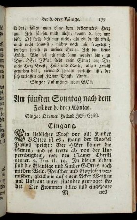 Am fünften Sonntag nach dem Fest der h. drey Könige. - Am Sonntag Sexagesimä.