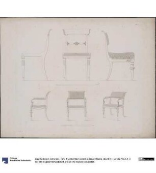 Tafel 1: Ansichten verschiedener Stühle