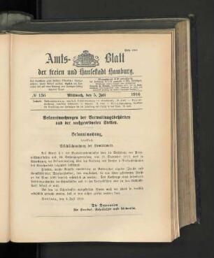 No. 156, 5. Juli 1916