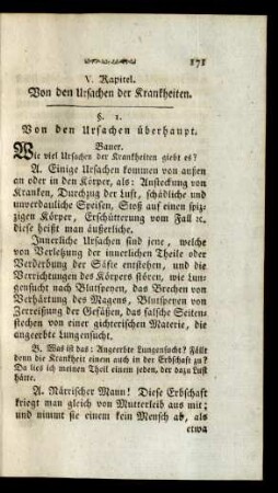 V. Kapitel. Von den Ursachen der Krankheiten
