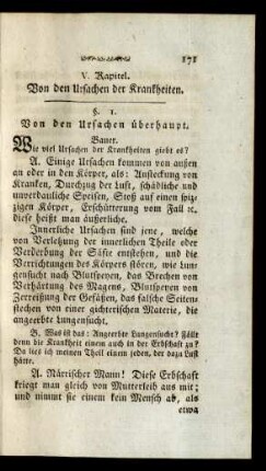 V. Kapitel. Von den Ursachen der Krankheiten