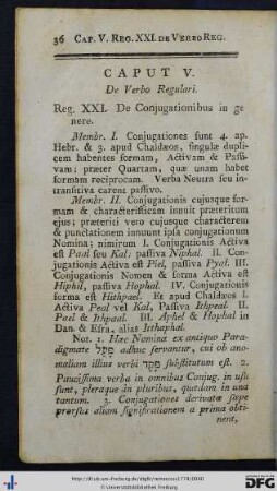 Caput V. De Verbo Regulari.