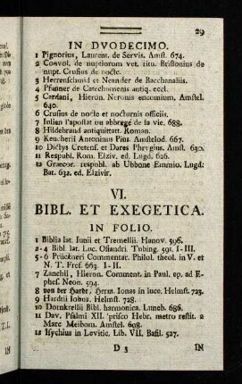 29-46, VI. Bibl. Et Exegetica. - IX. Histor. Ecclesiast.