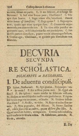 Decvria Secvnda de Re Scholastica