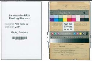 Entnazifizierung Friedrich Grote , geb. 13.02.1894 (Beamter)