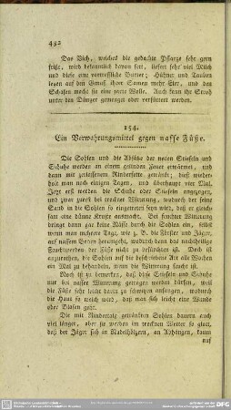 154. Ein Verwahrungsmittel gegen nasse Füße