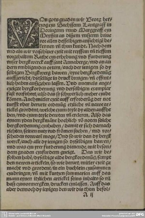 Von gots gnaden wir Georg hertzog zu Sachssenn Lantgraff in Doringenn unnd Marggraff zu Meyssen ...