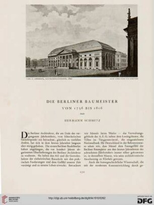 Die Berliner Baumeister von 1736 bis 1806