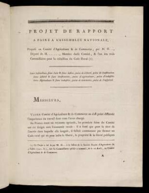 1-2, Messieurs, votre Comité d´Agriculture ...
