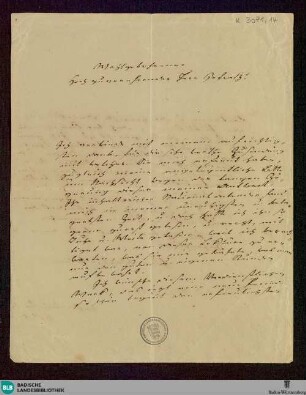 Brief von Johann Peter Hebel an Unbekannt vom 05.03.1823 - K 3071, 14