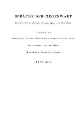 Sprache und Gesellschaft : Beiträge zur soziolinguistischen Beschreibung der deutschen Gegenwartssprache : Jahrbuch 1970