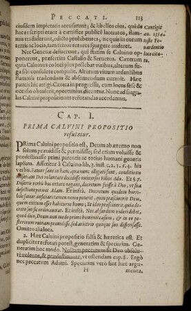 Cap. I. [ - ] VIII.; Prima [ - ] Octava Caluini Propositio refutatur.