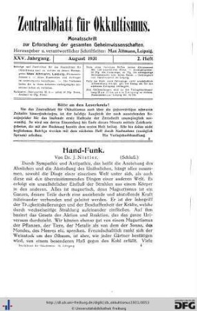 2. Heft (Aug. 1931)