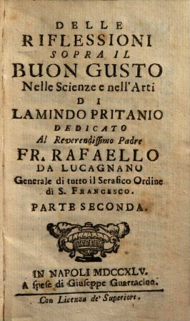 Delle riflessioni sopra il buon gusto nelle scienze e nell'arti, 2