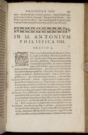 In M. Antonium Philippica VIII. Oratio L.