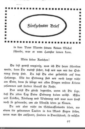 Fünfzehnter Brief