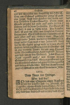 XXVII. Vom Ampt der Prediger. Wer bist du?