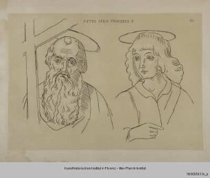 Köpfe der Apostel Andreas und Johannes (angeblich nach Piero della Francesca in Urbino)