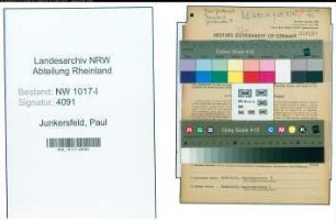 Entnazifizierung Paul Junkersfeld , geb. 05.11.1902 (Handwerker)