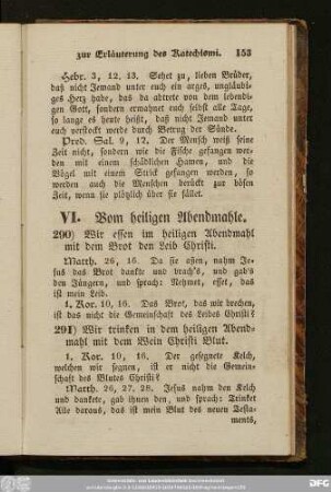 VI. Vom heiligen Abendmahle.