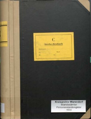 Sterberegister des Standesamtes Drensteinfurt von 1874 (Urkunden-Nr. 1-44), von 1875 (Urkunden-Nr. 1-159), von 1876 (Urkunden-Nr. 1-160), von 1877 (Urkunden-Nr. 1-132) und von 1878 (Urkunden-Nr. 1-143)