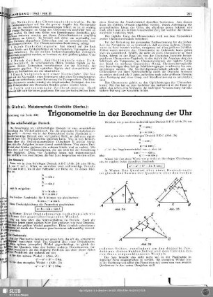 Trigonometrie in der Berechnung der Uhr (Fortsetzung von Seite 208)