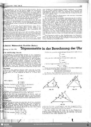 Trigonometrie in der Berechnung der Uhr (Fortsetzung von Seite 208)